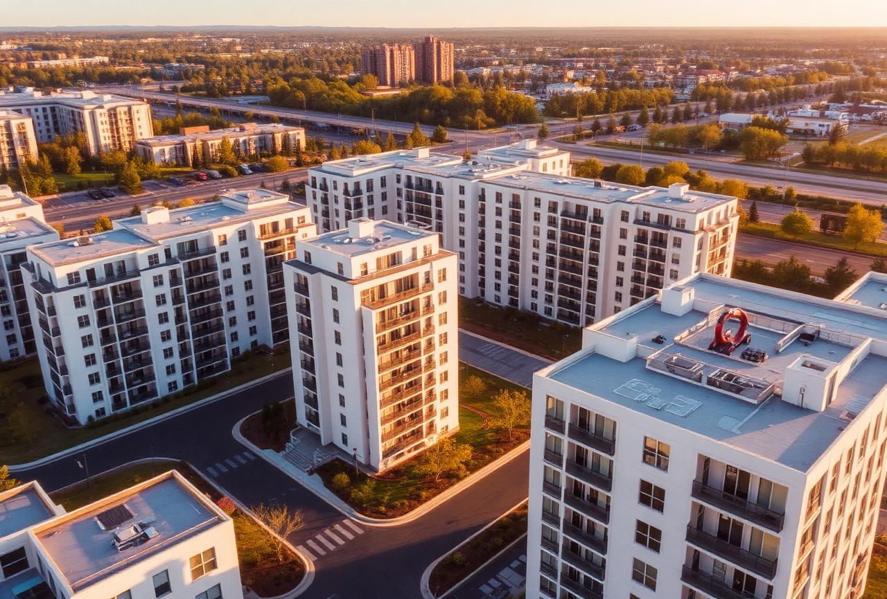 Completed apartment complex